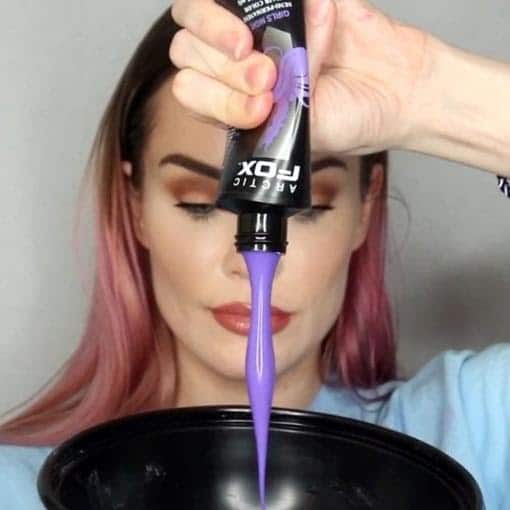 Purple shampoo is the ideal one to mix with your hair dye